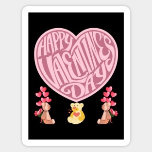 Valentine's Day hearts and teddy bears. Sticker